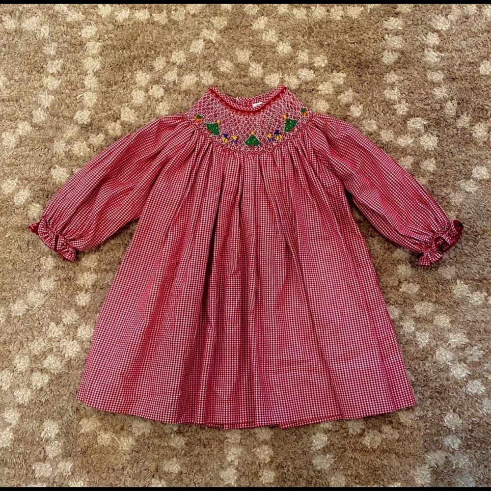 NWOT Petit Ami smocked Christmas tree dress